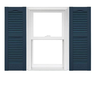 Mid America Open Louver Vinyl Shutters (1 Pair) - 14.5 x 67 036 Classic Blue