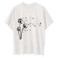 thumbnail image 3 of Hooded & Blouse Aqestyerly Hauts pour Femmes en Liquidation, T-Shirt Décontracté à Col Rond Imprimé pour Femme, Haut Ample à Manches Courtes, Blouse, 3 of 3