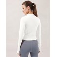 thumbnail image 3 of ORUYROP Veste de Course Légère Extensible pour Femmes avec Fermeture Éclair Complète et Trous pour les Pouces, 3 of 7