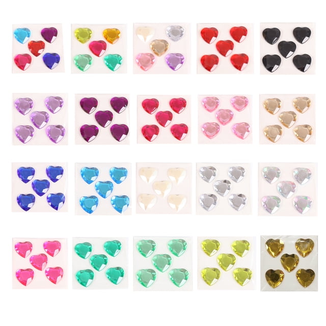 Heart Rhinestone Stickers Acrylic Crystal Gems Styling Clothes Scrapbooking DIY Multipurpose Decorative Handheld Clothes Scrapbooking DIY Crafts Necklace Yellow