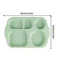 thumbnail image 3 of Fesfesfes Wheats Straw Kids Meal Plates Childrens Divided Plates Student Lunch Tray Thickened Cafeteria Style Compartment Tableware Reusable, 3 of 5