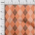 thumbnail image 2 of oneOone Polyester Spandex Dark Peach Fabric Check Sewing Material Print Fabric By The Yard 56 Inch Wide, 2 of 5