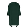 thumbnail image 5 of Mrat Sheer Cardigan for Womens 3/4 Sleeve Tops with Pocket Solid Irregular Flowy Jacket S-86 Army-Green 3XL, 5 of 5