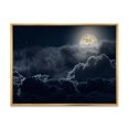 thumbnail image 1 of Designart Nuageux nuit de pleine lune ART MURAL À CADRE FLOTTÉ, 1 of 4