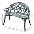 thumbnail image 3 of Outsunny 40” Patio Flowering Pattern Garden Bench, 3 of 10