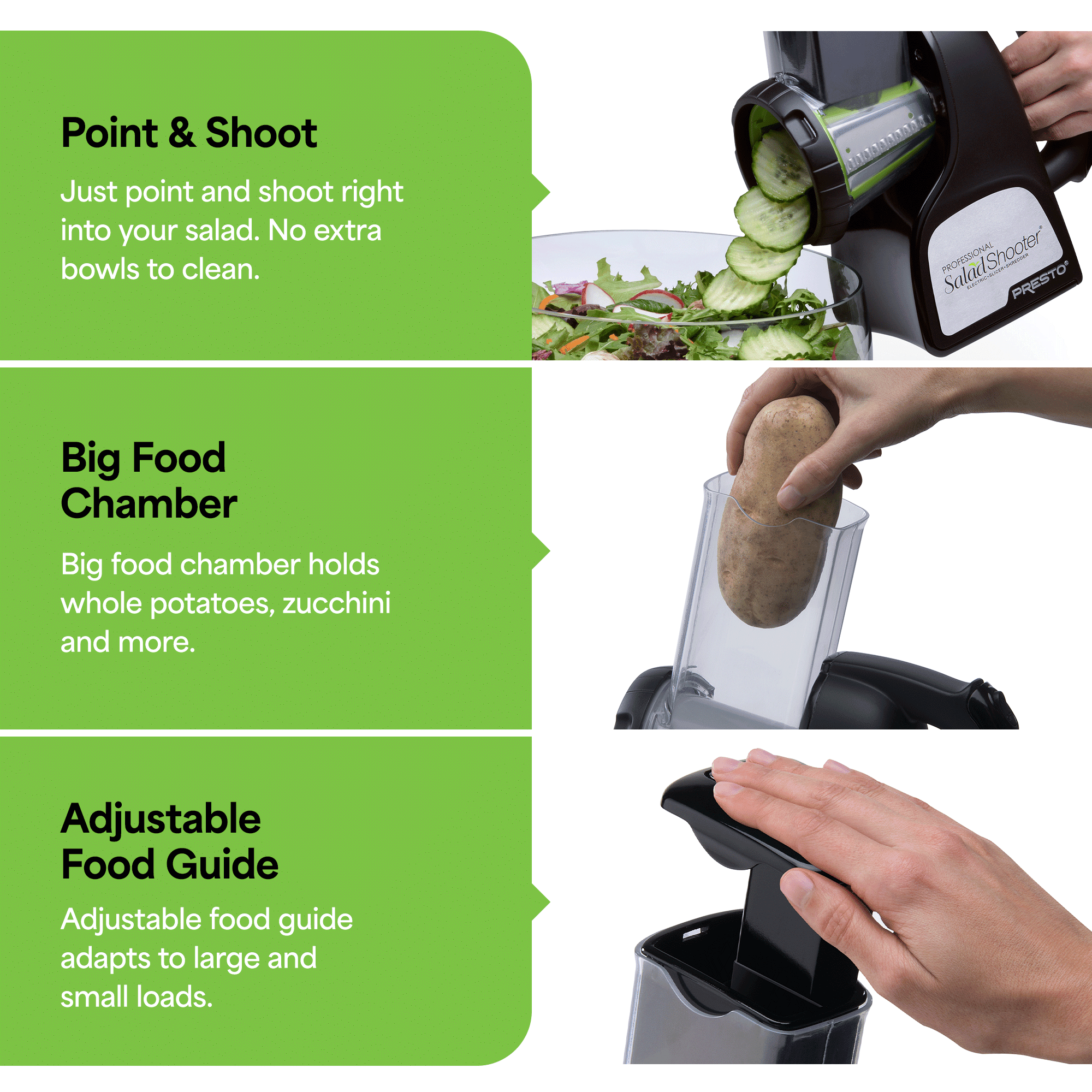 Presto Professional SaladShooter Electric Slicer, Shredder and