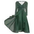 thumbnail image 2 of WTXUE Robe à Manches Longues, Robe Décontractée à Manches Longues Imprimée en Chiffon avec Coutures pour Femme, Robe Verte, 5# Vert m, 2 of 6