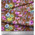 thumbnail image 3 of Soimoi Satin Silk Fabric Flower Watercolor Print Fabric by Yard 42 Inch Wide, 3 of 3