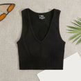 thumbnail image 3 of Tqcoqu Women's Solid Color V Neck Twisted Base Slim High Waist Shapewear Top, 3 of 4