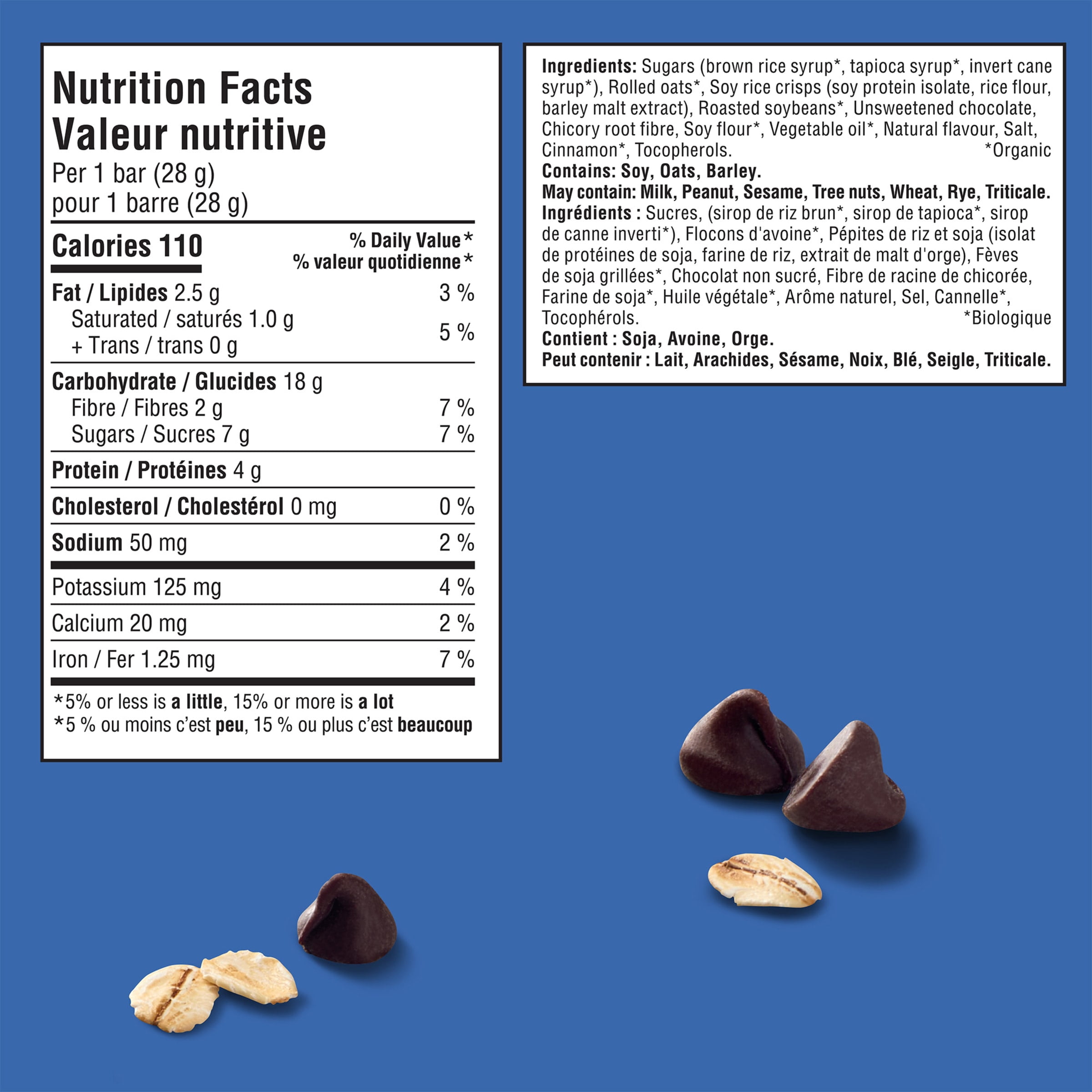 CLIF BAR Minis, Barres Énergétiques Format Collation, Pépites de Chocolat, Source de Fibres, Sans Édulcorants Artificiels, 70 % d'Ingrédients Biologiques