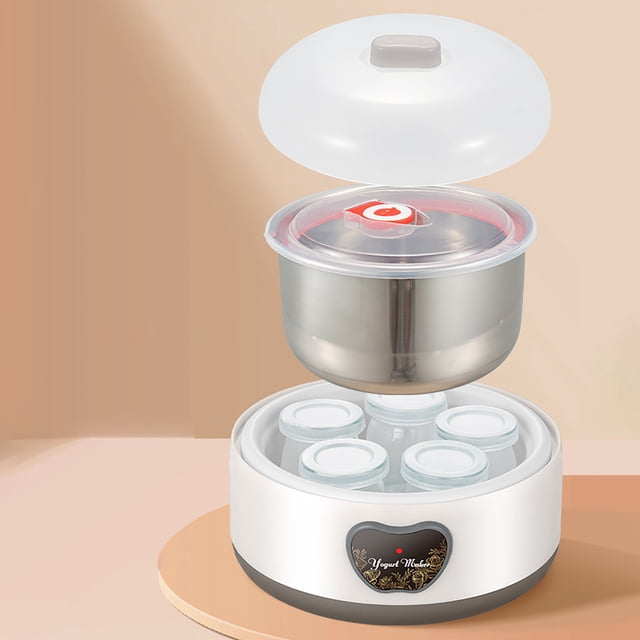 Iumwxz Yogurt Maker Home Automatic Mini Fermenter Stainless Steel Inner Container Easy Clean 1.2L 15W DIY Healthy Snack 1 Pack
