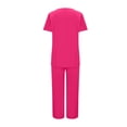 thumbnail image 4 of Grrvtrz Womens Scrubs Set Casual Workwear Drawstring Threaded Pant Legs 2PC, V Neck Stretch Scrub Top & Straight Leg Pants, 4 of 6