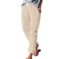 thumbnail image 3 of Kcodviy Women High Waisted Wide Sweat Pants Women Casual with Pockets Leg Pants Drawstring Elastic Women Casual Pants Suits Trousers Comfy Straight Leg Long Pants with Pockets, 3 of 7