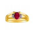 thumbnail image 1 of RYLOS Mens Rings 14K Yellow Gold Classic Design 7X5MM Oval Gemstone & Diamond  Ruby July Birthstone Ring Size 13, 1 of 7