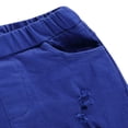 thumbnail image 2 of Girls Toddler Stretchy Flare Pants Elastic Waist Soft Ripped Denim Trousers, 2 of 6