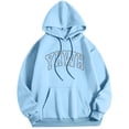 thumbnail image 1 of MIASHUI Men's Basic Pullover Hoodie with Front Pocket and Adjustable Drawstring, Comfortable Casual Wear for Everyday Use Light Blue,M, 1 of 4