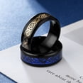 thumbnail image 3 of Men Ring Glossy Simple Jewelry Accessory Dragon Pattern Glowing Ring for Dating, 3 of 10