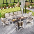 thumbnail image 1 of Costway 8 PCS Patio Furniture Set Patio Loveseat Sofa with 2 Coffee Tables 4 Single Couch, 1 of 7