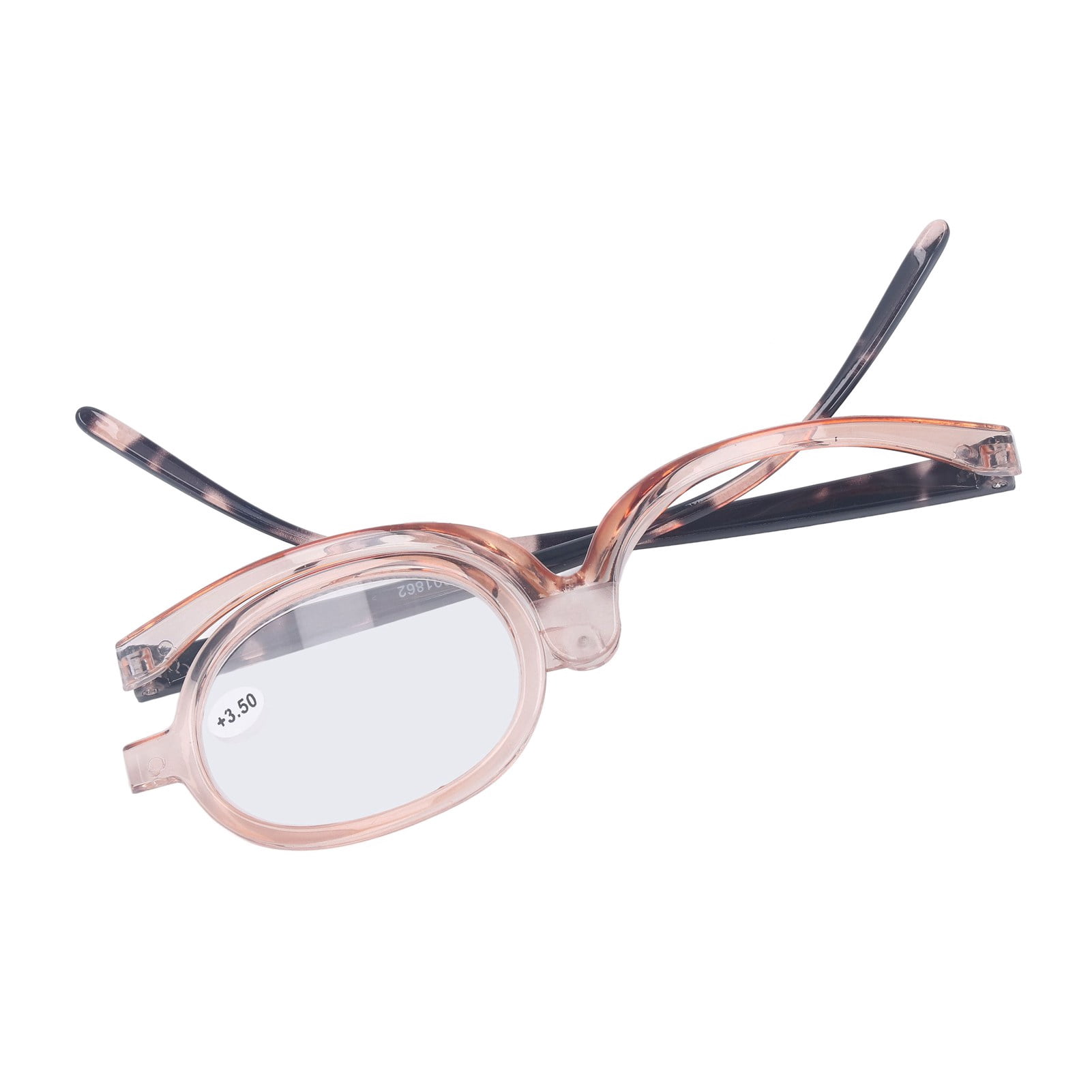 Magnify Makeup Glasses, Exquisite Makeup Reading Glasses Flip Lens Rotate 180 Degrees  for Reading for the Old +3.50