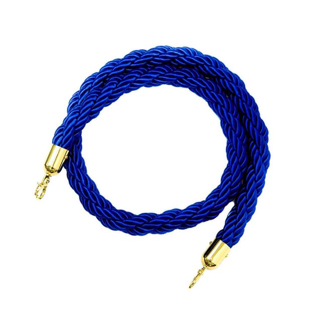 Rope Barriers - Heavy Duty Crowd Queue Rope Twisted Barrier Control Stanchions 2m Blue