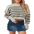 thumbnail image 2 of Ladies‘ Solid Color Knit Sweater with Long Sleeves and Loose Fit, 2 of 9