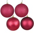 thumbnail image 1 of Vickerman N592521DA 10 Po Rouge Baies 4 Finial Boule Ornement avec Assortiment Foré 4 par Sac, 1 of 1