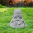 thumbnail image 2 of Zen Buddha Statue Small Stone Meditation for Home Garden Feng Shui Desktop Ornament, 2 of 4
