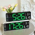 thumbnail image 3 of Wweixi Wall-mounted Dual Alarms LED Clocks Large Digital Display For Home Or Office Easy To Install white red, 3 of 6