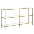 thumbnail image 1 of VASAGLE Table Console de 51,2 Po pour Sofa avec 3 Tablettes, Table d'Entrée avec Tablette en Verre Trempé, Couleur Or, 1 of 7