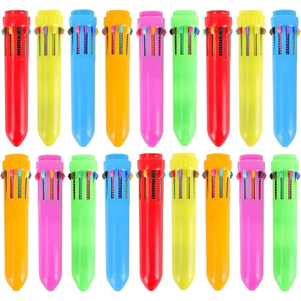 RETON Shuttle Ballpoint Pens, Retractable, 10-in-1, Multicolor Ink, 18 Pack