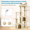 thumbnail image 1 of EDTara 61" Cat Tree Tower, Sturdy Modern Multi-Level Cat Furniture for Maine Coons and Large Indoor Cats With Jumbo Perch, 2 Spacious Condos, Durable Sisal Posts, and Hanging Play Balls, 1 of 7