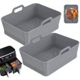 thumbnail image 3 of MesaSe 2Pcs Air Fryer Silicone Liner with Handle Heat Resist Air Fryer Silicone Pot Reusable Silicone Air Fryer Tray Rectangular Air Fryer Silicone Pan Air Fryer Accessories, 3 of 11