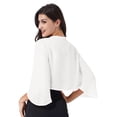 thumbnail image 2 of TTAO Boléro Châle en Mousseline Douce Transparente à Manches 3/4 pour Femme, Veste Cardigan Ouverte à l'Avant pour Robe de Soirée de Mariage Ivoire TG, 2 of 7