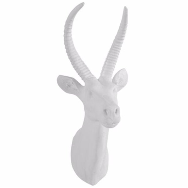Benzara BM145790 Tête d'Antilope Blanche&44; Blanc Classique