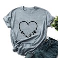 thumbnail image 4 of Dealovy T-Shirts de la Saint-Valentin pour Femmes Col Rond Été Hauts Unis Décontractés Manches Longues T-Shirts Graphiques Cœur, 4 of 7