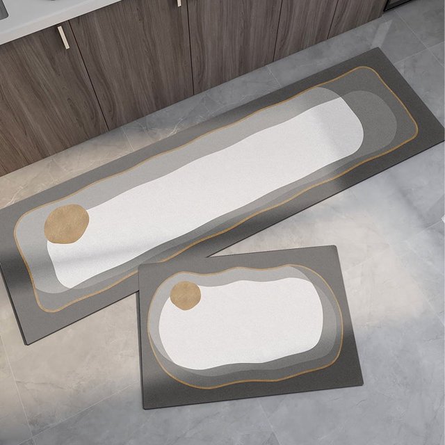 Zhuge Bathroom Rug Mat , Non-Slip Plush Shaggy Bath Carpet, Machine Wash Dry, Foggy black,24*16inch