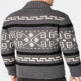 thumbnail image 2 of Men Winter Zipper Sweaters Geometric Print Long Sleeve Knit Cardigan Casual Knitted Jumpers Fall Sweater Jackets, 2 of 5