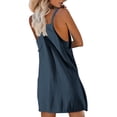 thumbnail image 3 of Robe de Tennis pour Femmes avec Shorts Intégrés, Robe de Golf d'Été Athlétique à Bretelles Spaghetti, Mini Combinaison-Robe avec Poches, 3 of 5