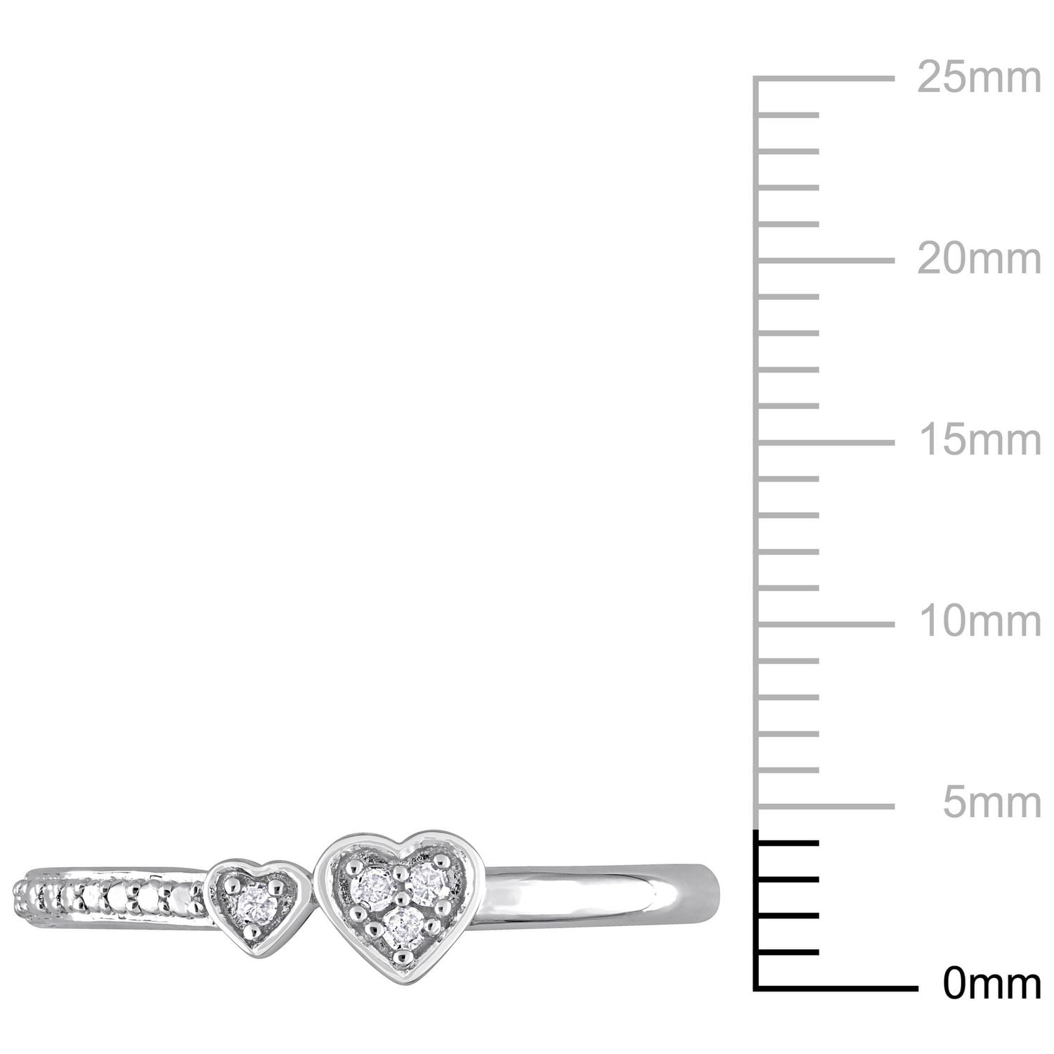 Bague de Promesse en forme de double coeur Miabella d'accent de diamant en Argent Sterling