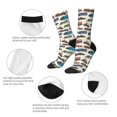 thumbnail image 4 of Lsque Train Printed Men's Crew Socks, Soft Durable Breathable Moisture-Wicking with Odor Control Cotton socks, 4 of 6