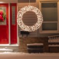 thumbnail image 3 of Northlight Pre-Lit Glittered Rattan Berry Small Artificial Christmas Wreath - 18" - Clear Lights, 3 of 6