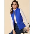 thumbnail image 2 of INSPIRE CHIC Gilet Léger Matelassé à Col Montant pour Femme avec Fermeture Éclair, 2 of 6