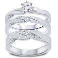 thumbnail image 1 of 1/3ct Diamond Engagement Wedding Ring Trio Set 10K White Gold, 1 of 1