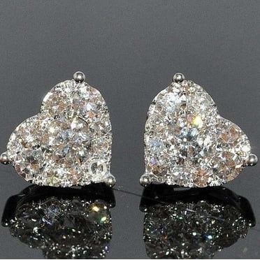 TIMIFIS Earrings Dazzling Women's Fashion Crystal Heart Earring Heart Ear Studs Jewelry Gift - Summer
