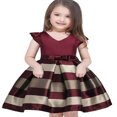 thumbnail image 1 of Robe de Fête Formelle à Rayures avec Nœud pour Bébé Fille, 1 of 6