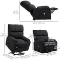 thumbnail image 3 of HOMCOM Lift Chair, Electric Reclining Chair with Side Pocket, Remote, Black, 3 of 10