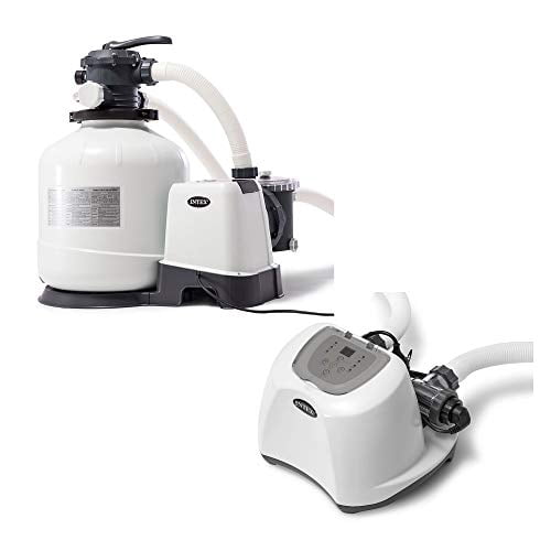 Intex Pompe de Filtration de Sable 3000 GPH et Système d'Eau Salée pour Piscines hors Terre