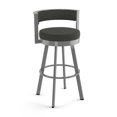 thumbnail image 1 of Amisco Browser 26 in. Swivel Counter Stool - Charcoal Grey Polyester / Glossy Grey Metal, 1 of 9