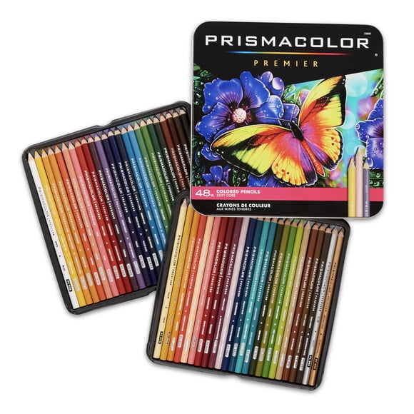 Prismacolor Crayons de Couleur Premier, Crayons à Âme Souple pour Livres de Coloriage pour Adultes, Dessin et Croquis, Assortis, 48 Unités