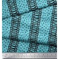 thumbnail image 2 of Soimoi Blue Poly Georgette Fabric Stripe,Leopard & Wild Animal Skin Print Sewing Fabric BTY 52 Inch Wide, 2 of 3